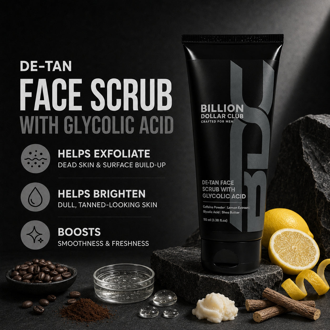 De-Tan Face Scrub  with Glycolic Acid