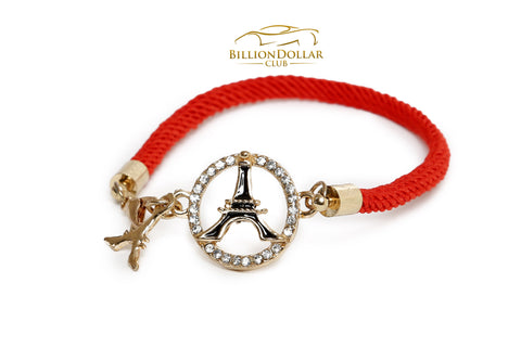 Ladies Red Paris Bracelet with Charms