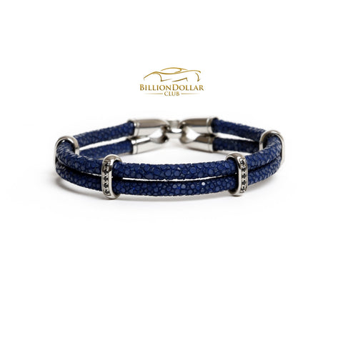 Blue Stingray Limited Edition Leather Bracelet with Charms